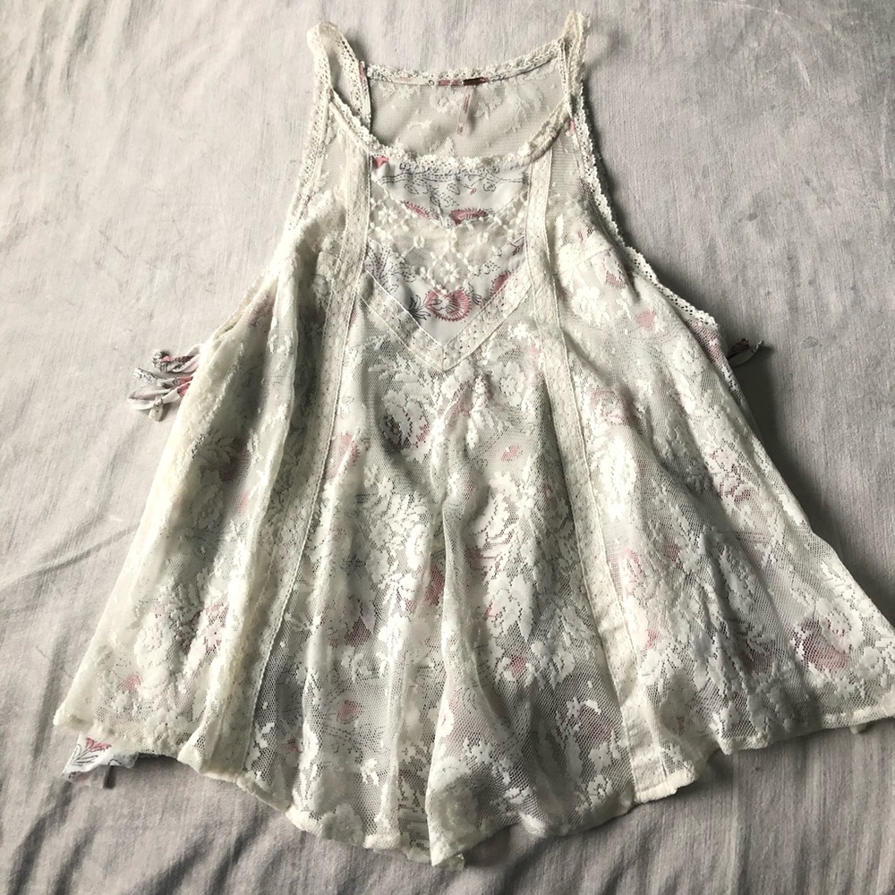 Free People Lace Babydoll Tank
